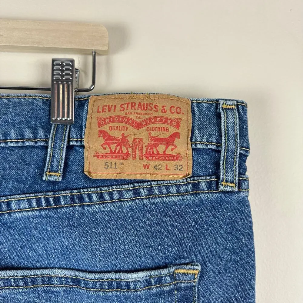 Levi’s 511 Denim Jeans Men’s W42 L32 Medium Wash Denim Straight Leg Utility Work